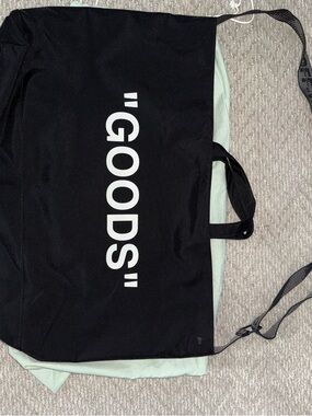 Off-White Black Tote with Signature 'GOODS' Patch